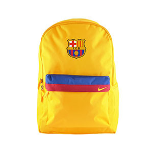 Mochila Nike Barcelona Stadium - Mochila de deporte Nike del FC Barcelona 2019 2020 (44x28x13 cm) - amarilla - frontal