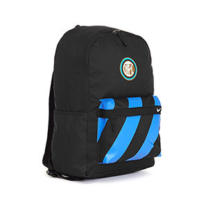 Mochila Nike Inter Stadium - Mochila de deporte Nike del Inter de Milán 2019 2020 (51 x 30,5 x 15) cm - negra y azul - frontal