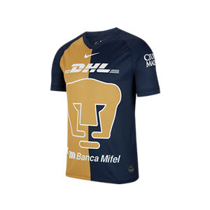 Camiseta Nike Pumas 3a 2020 2021 Stadium - Camiseta Nike tercera equipación Pumas UNAM 2020 2021 - azul marino y dorado - frontal