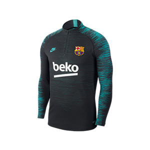 Sudadera Nike Barcelona entreno UCL 19 2020 VaporKnit Strike - Sudadera oficial de entrenamiento Champions FC Barcelona 2019 2020 - gris - frontal