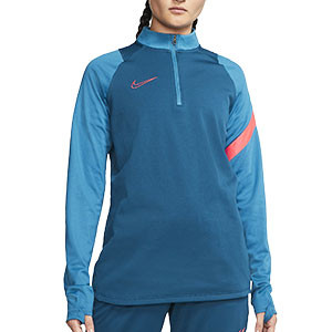 Sudadera Nike mujer Dry Academy Pro - Sudadera de mujer Nike para entrenamiento de fútbol - azul - frontal