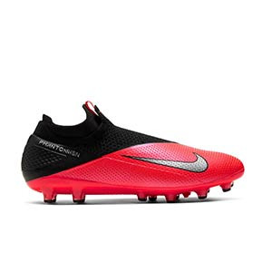 Nike Phantom Vision 2 Elite DF AG-PRO - Botas de fútbol con tobillera Nike AG-PRO para césped artificial - rosas y negras - pie derecho