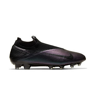 Nike Phantom Vision 2 Elite DF FG - Botas de fútbol con tobillera Nike FG para césped natural o artificial de última generación - negras - pie derecho