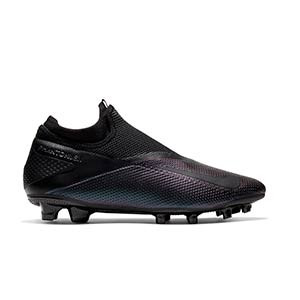 Nike Phantom Vision 2 Pro DF FG - Botas de fútbol con tobillera Nike FG para césped natural o artificial de última generación - negras - pie derecho