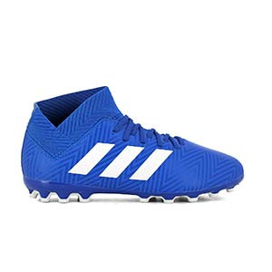 adidas Nemeziz 18.3 AG Junior - Botas de fútbol para niño adidas AG para césped artificial - azules - pie derecho