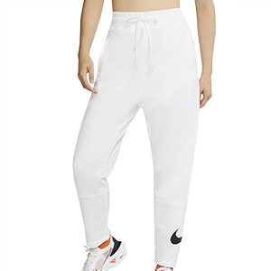 Pantalón Nike Swoosh mujer - Pantalalón largo de algodón para mujer Nike - blanco - frontal