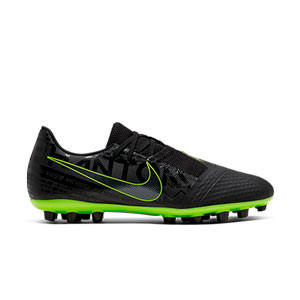 Nike Phantom Venom Academy AG - Botas de fútbol Nike AG para césped artificial - negras y amarillo flúor - derecho