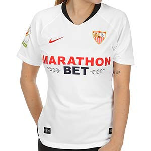 Camiseta Nike Sevilla mujer 2019 2020 - Camiseta mujer Nike primera equipación Sevilla 2019 2020 - blanca - frontal