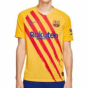 Camiseta Nike Barcelona 4a 19 2020 Senyera Vapor Match - Camiseta Senyera Nike cuarta equipación FC Barcelona 2019 2020 - amarilla - frontal