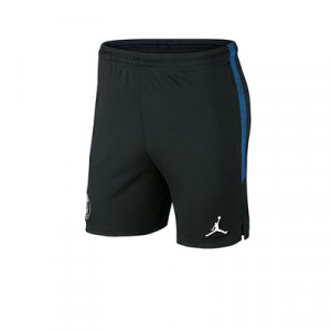 Pantalón Nike 4a PSG x Jordan entreno 19 20 Strike - Pantalón largo Nike x Jordan entrenamiento Paris Saint Germain 2019 2020 - negro y azul - frontal