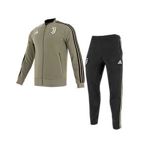 Chándal adidas paseo Juve PES 2018 2019 - Chándal de paseo adidas Juventus 2018 2019 - beige y negro - frontal