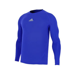 Camiseta compresiva M/L adidas Alphaskin - Camiseta entrenamiento compresiva manga larga adidas Alphaskin - Azul - frontal