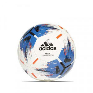 Balón adidas Team Competition talla 5 - Balón de fútbol adidas Team Competition talla 5 - blanco y azul - frontal