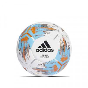 Balón adidas Team Replique talla 5 - Balón de fútbol adidas Team Replique talla 5 - blanco y azul celeste - frontal