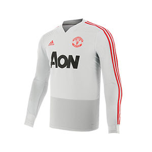 Sudadera adidas entreno M United 2018 2019 - Sudadera entrenamiento adidas Manchester United 2018 - 2019 - gris - frontal