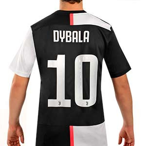 Camiseta adidas Dybala Juventus 2019 20 - Camiseta Dybala adidas primera equipación Juventus 2019 2020 - blanca y negra - trasera