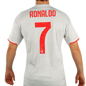 Camiseta adidas 2a Juve Ronaldo 2019 2020 - Camiseta Ronaldo segunda equipación adidas Juventus 2019 2020 - blanca y roja - trasera