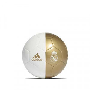 Balón adidas Real Madrid Capitano talla 3 - Balón de fútbol adidas Real Madrid 2019 2020 talla 3 - blanco y dorado - frontal