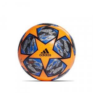 Balón adidas Finale OMB Winter UCL talla 5 - Balón de fútbol invierno adidas Champions 2019 2020 talla 5 - naranja y azul - frontal