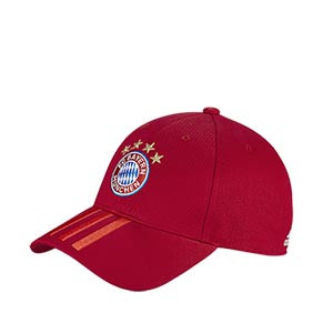 Gorra adidas Bayern 3S - Gorra adidas Bayern de Múnich  2019 2020 - roja - frontal