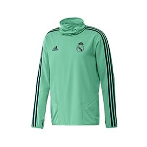 Sudadera adidas Real Madrid entreno UCL 19 20 Warm - Sudadera entrenamiento invierno Champions Real Madrid 2019 2020 - verde turquesa - frontal