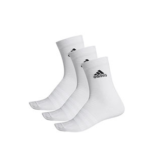 Calcetines media caña adidas Light Crew 3 pares - Pack 3 calcetines de media caña adidas - blancos - lateral