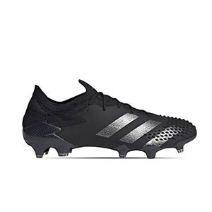 adidas Predator 20.1 Low FG - Botas de fútbol adidas FG para césped natural o artificial de última generación - negras - pie derecho