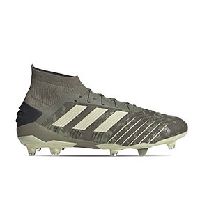 adidas Predator 19.1 FG - Botas de fútbol con tobillera adidas FG para césped natural o artificial de última generación - verde oscuro - pie derecho