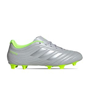 adidas Copa 20.4 FG - Botas de fútbol adidas FG para césped natural o artificial de última generación - plateadas - pie derecho