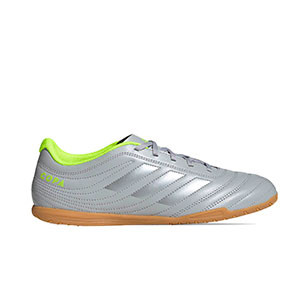 adidas Copa 20.4 IN - Zapatillas de fútbol sala adidas suela lisa IN - plateadas - pie derecho