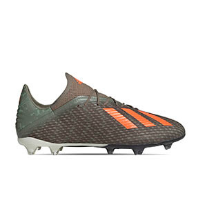 adidas X 19.2 FG - Botas de fútbol adidas FG para césped natural o artificial de última generación - verde oscuro - pie derecho