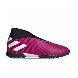 adidas Nemeziz 19.3 LL TF J - Zapatillas multitaco sin cordones infantiles adidas Tango suela turf - rosas - pie derecho