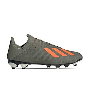 adidas X 19.3 MG - Botas de fútbol adidas MG para césped natural o artificial - verde oscuro - pie derecho