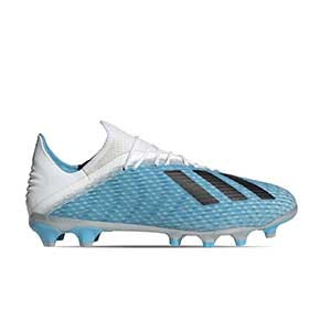 adidas X 19.2 MG - Botas de fútbol adidas MG para césped natural o artificial - azul celeste - pie derecho