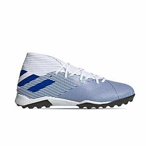 adidas Nemeziz 19.3 TF - Zapatillas de fútbol multitaco adidas suela turf - azules y blancas - pie derecho