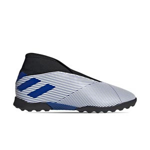 adidas Nemeziz 19.3 LL TF J - Zapatillas multitaco sin cordones infantiles adidas suela turf - azules y blancas - derecho