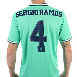 Camiseta adidas Ramos 3a Real Madrid 2019 2020 - Camiseta Sergio Ramos adidas tercera equipación Real Madrid 2019 2020 - verde turquesa - trasera