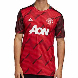 Camiseta adidas pre-match Man United 2019 2020 - Camiseta pre partido adidas Manchester United 2019 2020 - roja y negra - frontal