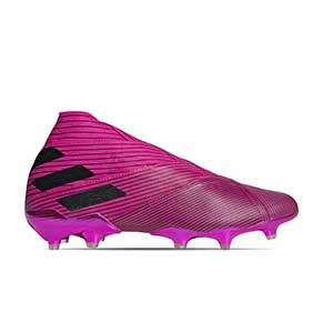 adidas Nemeziz 19+ FG - Botas fútbol sin cordones adidas FG para césped natural o artificial de última generación - rosas - pie derecho