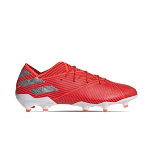 adidas Nemeziz 19.1 FG - Botas de fútbol adidas FG para césped natural o artificial de última generación - rojas - pie derecho