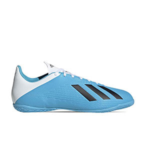 adidas X 19.4 IN - Zapatillas de fútbol sala adidas suela lisa IN - azul celeste - pie derecho