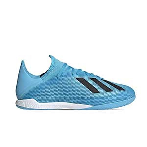 adidas X 19.3 IN - Zapatillas de fútbol sala adidas suela lisa IN - azul celeste - pie derecho