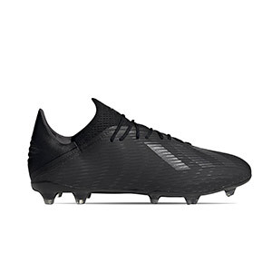 adidas X 19.2 FG - Botas de fútbol adidas FG para césped natural o artificial de última generación - negras - pie derecho