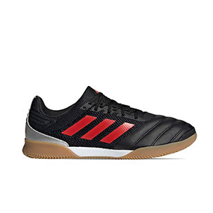 adidas Copa 19.3 IN Sala - Zapatillas de fútbol sala de piel adidas suela lisa IN - negras - pie derecho