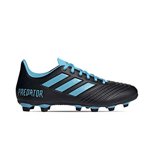 adidas Predator 19.4 FxG - Botas de fútbol adidas FxG para multiples terrenos - azul celeste y negras - pie derecho