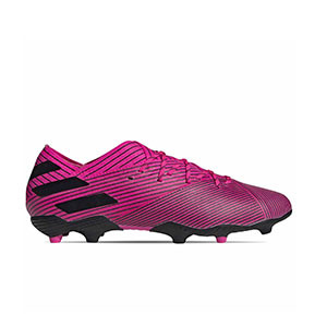 adidas Nemeziz 19.1 FG J - Botas de fútbol infantiles adidas FG para césped natural o artificial de última generación - rosas - pie derecho