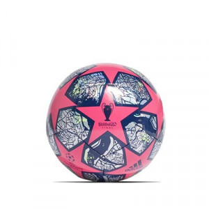 Balón adidas Finale UCL Estambul Training talla 4 - Balón de fútbol adidas de la Final de la Champions 2019 2020 talla 4 - rosa y azul - frontal