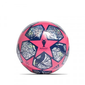 Balón adidas Finale UCL Estambul Training talla 5 - Balón de fútbol adidas de la Final de la Champions 2019 2020 talla 5 - rosa y azul - frontal