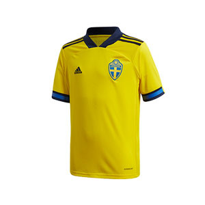 Camiseta adidas Suecia niño 2019 2020 - Camiseta infantil primera equipación selección sueca 2019 2020 - amarilla - frontal