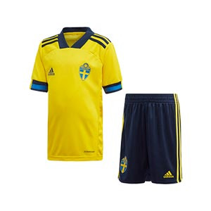 Equipación adidas Suecia niño pequeño 19 2020 - Conjunto infantil 1-6 años primera equipación selección sueca 2019 2020 - amarillo y azul marino - frontal